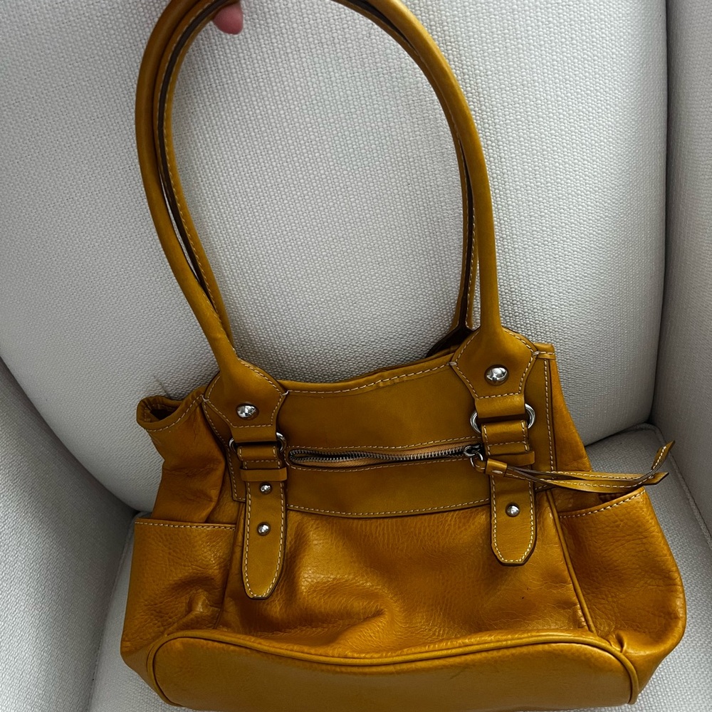 Mustard Yellow Leather Handbag